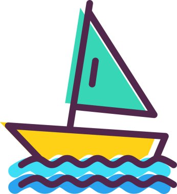 Tekne. Web simgesi basit illüstrasyon