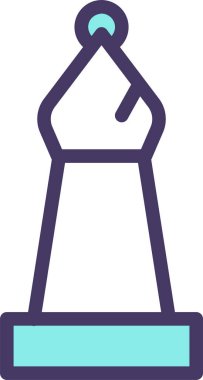 Fil satranç taşı simgesinin vektör illüstrasyonu