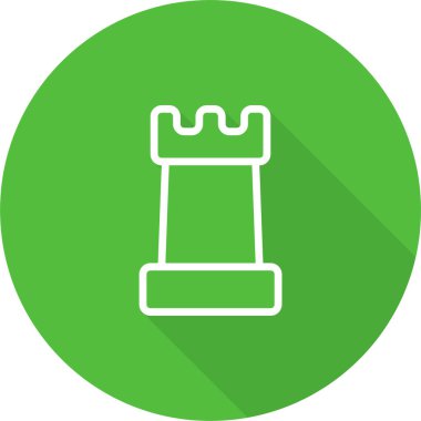 Kale satranç taşı simgesinin vektör illüstrasyonu