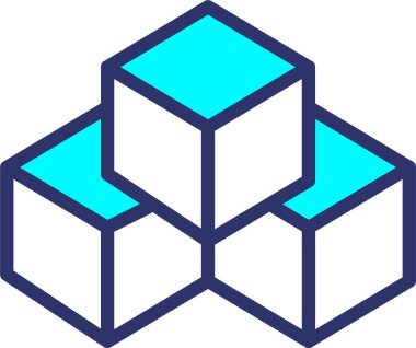 Küp. Web simgesi basit illüstrasyon