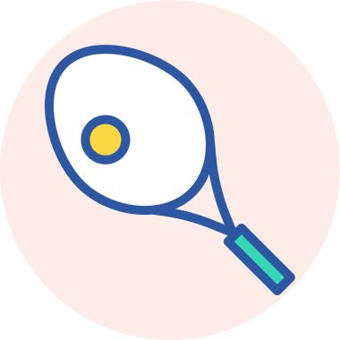 Tenis raketi web simgesi, basit vektör tasarımı