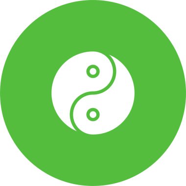 yin yang. Web simgesi vektör illüstrasyonu 