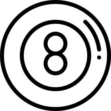 Bilardo. Web simgesi basit illüstrasyon