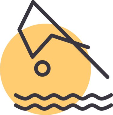 Yüzmek. Web simgesi basit illüstrasyon