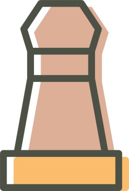 Piyon asker satranç taşı simgesinin vektör çizimi