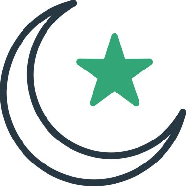 hilal ay vektör simgesi, basit tasarım