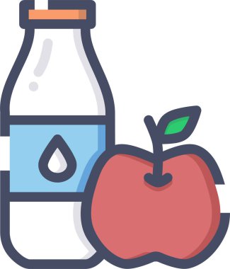 Sağlıklı yemek ikonu. Web simgesi vektör illüstrasyonu