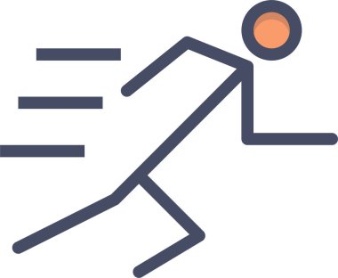 Koşuyor. Web simgesi basit illüstrasyon
