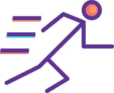 Koşuyor. Web simgesi basit illüstrasyon