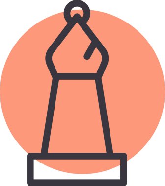 Fil satranç taşı simgesinin vektör illüstrasyonu