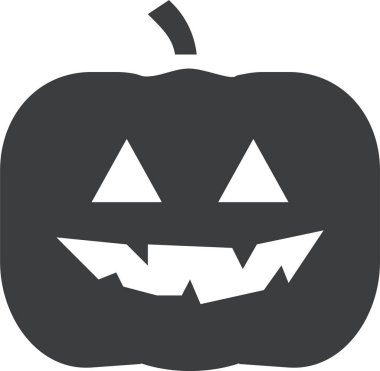 Cadılar Bayramı Balkabağı ikonu, vektör illüstrasyonu