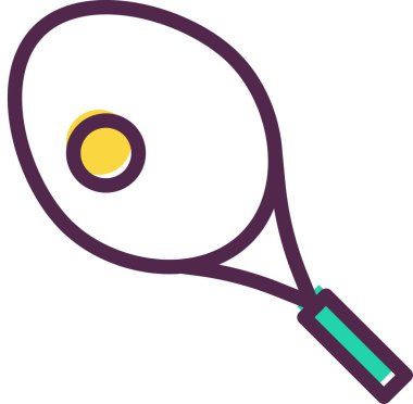 Tenis raketi web simgesi, basit vektör tasarımı