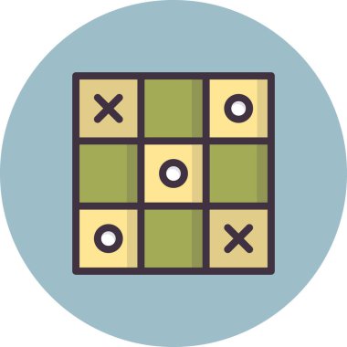 Tic tac toe oyunu. Web simgesi basit illüstrasyon 