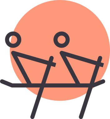 kürek çeken ağ simgesi basit illüstrasyon