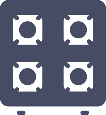 kare düğmelerin basit düz simgeleri kümesi