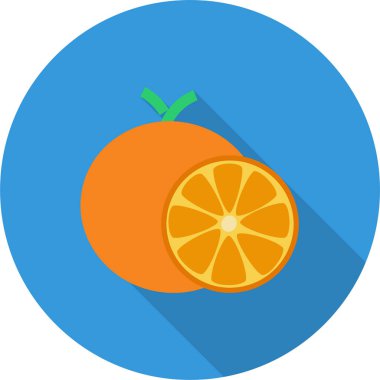 Turuncu turunçgil. Web simgesi basit illüstrasyon