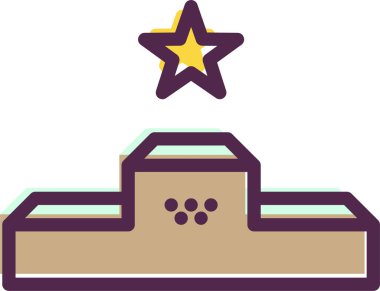 Podyum. Web simgesi basit illüstrasyon