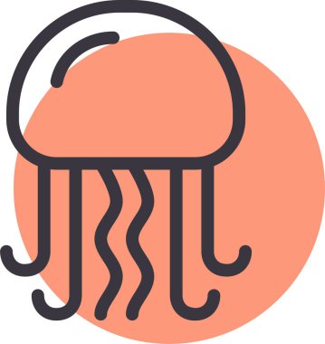 denizanası web simgesi, basit vektör illüstrasyonu