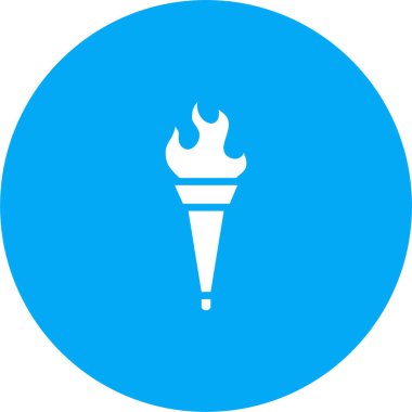 Olimpik meşale ağı simgesi, basit vektör illüstrasyonu