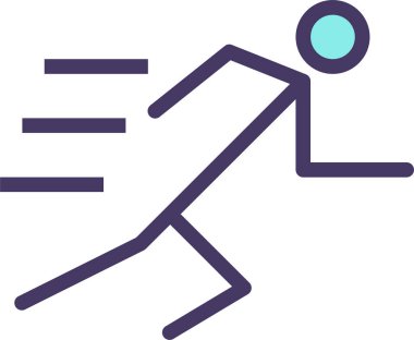 Koşuyor. Web simgesi basit illüstrasyon