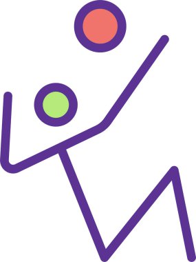 Voleybol web simgesi, basit vektör illüstrasyonu