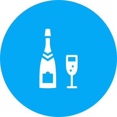 - Şampanya. Web simgesi basit illüstrasyon