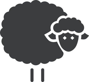 Koyun. Web simgesi basit illüstrasyon