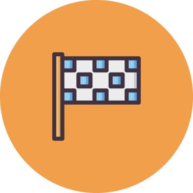 Damalı bayrak simgesinin vektör illüstrasyonu