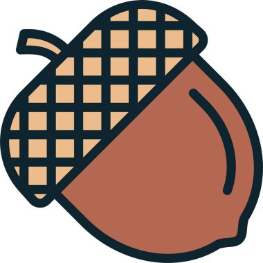 Meşe palamudu. Web simgesi basit illüstrasyon