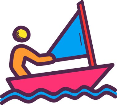 Tekne. Web simgesi basit illüstrasyon