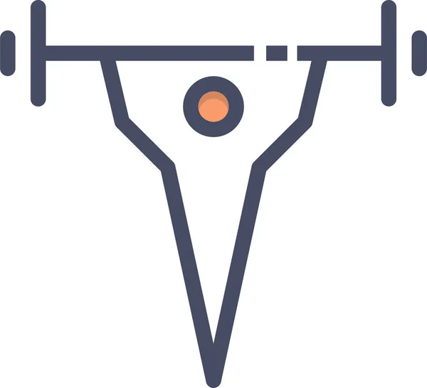 フィットネスと運動のアイコン ウェブ用のバーベル ベクトル アイコンの概略図 — ストックベクタ
