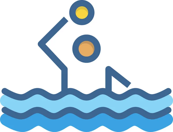 Water Polo Web Εικονίδιο Απλή Απεικόνιση — Διανυσματικό Αρχείο