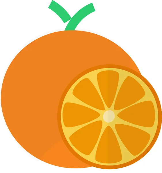 Orange Citrus Fruit Web Icon Simple Illustration — Stock Vector