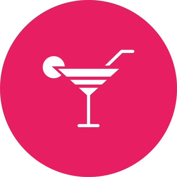 Cocktail Ícone Web Ilustração Simples — Vetor de Stock