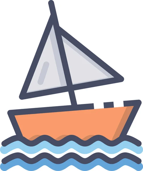 Barco Icono Web Ilustración Simple — Vector de stock