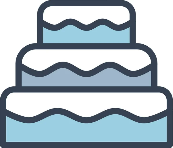 Torta Icona Web Semplice Illustrazione — Vettoriale Stock