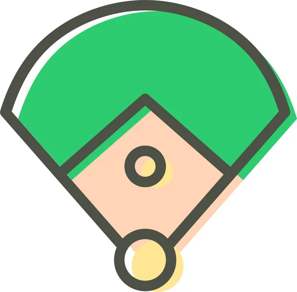 Icône Web Baseball Illustration Simple — Image vectorielle