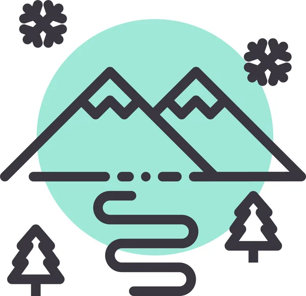 Berge Web Symbol Einfache Illustration — Stockvektor