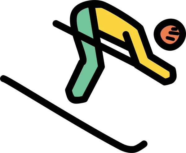 Skifahren Web Symbol Einfache Illustration — Stockvektor