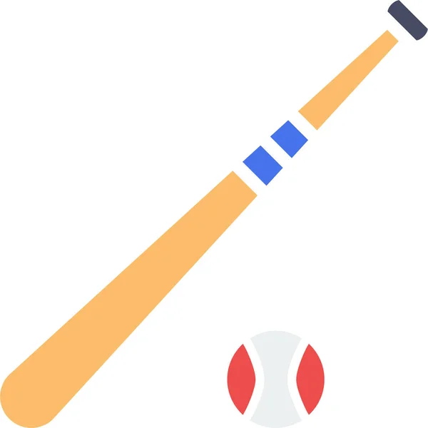 Baseballschläger Und Ball Einfache Illustration — Stockvektor