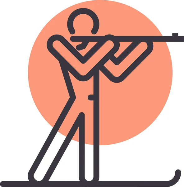 Значок Вектора Катания Лыжах — стоковый вектор