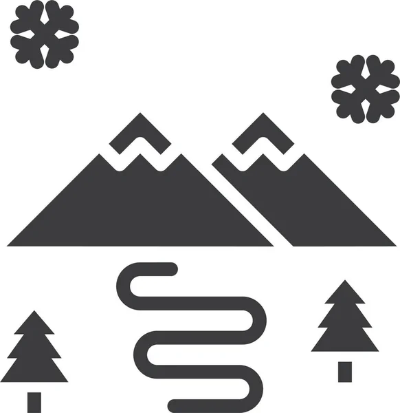 Montagnes Icône Web Illustration Simple — Image vectorielle