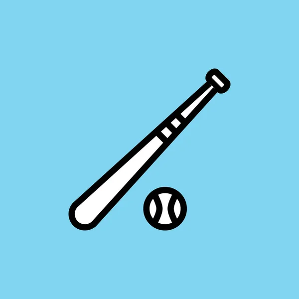 Baseballträ Och Baseballboll Enkel Illustration — Stock vektor