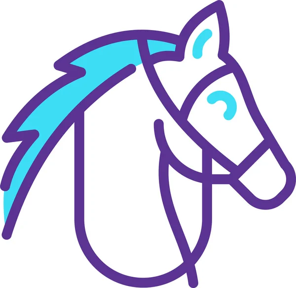 Kůň Webová Ikona Jednoduchá Ilustrace — Stockový vektor