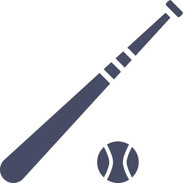 Baseballschläger Und Ball Einfache Illustration — Stockvektor