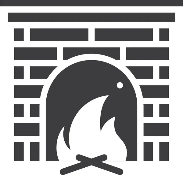 Fireplace Web Icon Simple Vector Illustration — 스톡 벡터