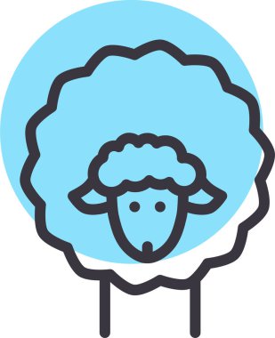 Koyun. Web simgesi basit illüstrasyon