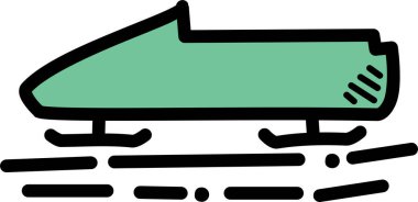 bobsleigh web simgesi basit illüstrasyon