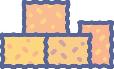 Bir yiyecek seti için arka planın vektör çizimi