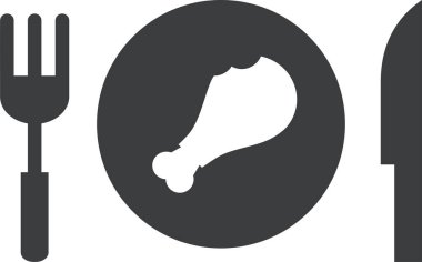 yiyecek ve içecek beyaz bckground üzerinde düz vektör simgesi